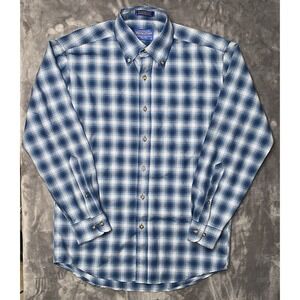 Vintage Sir Pendleton 100% Wool Shirt Men's Small Blue Tartan Plaid Flannel